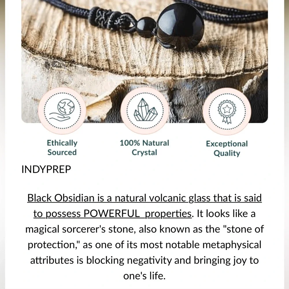 Elegant Black Obsidian Necklace - Picture 5 of 6